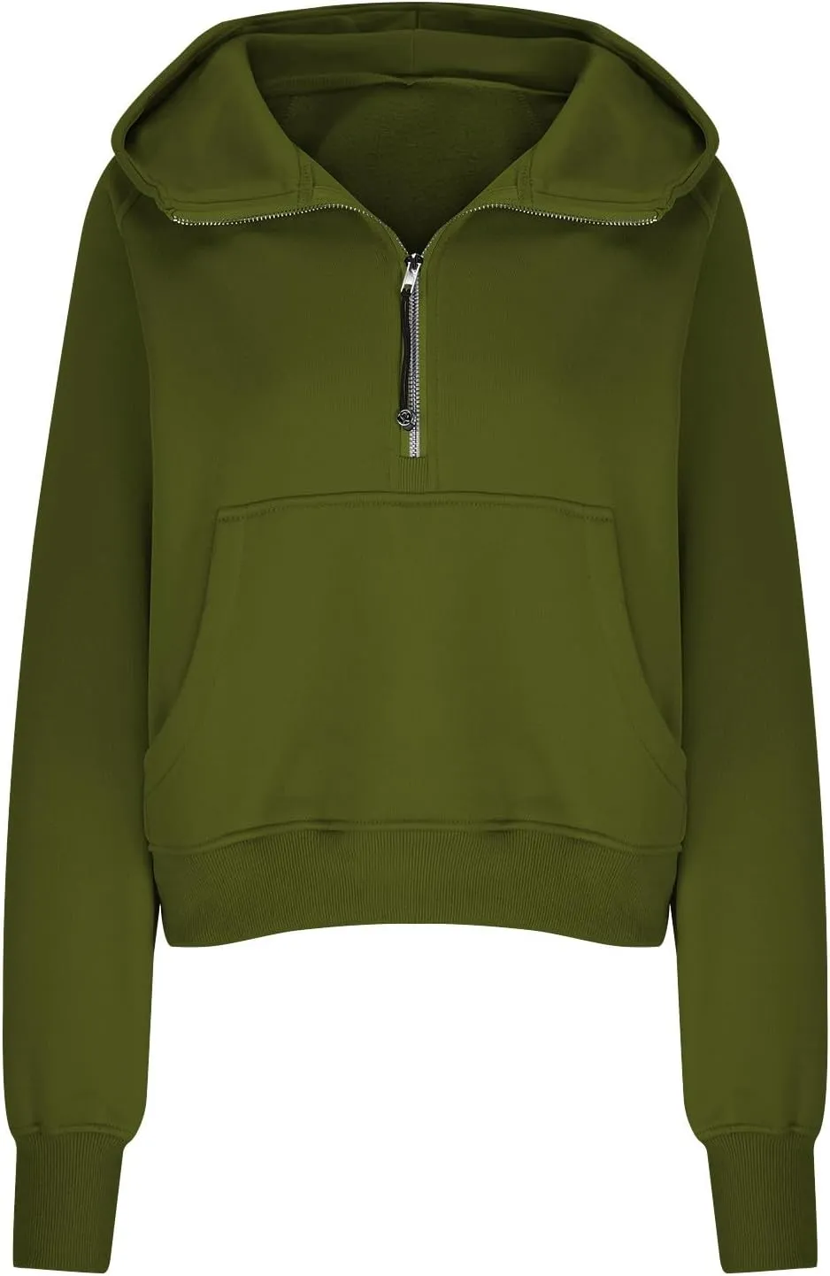 Half Zipper Sweatshirt for Women Stand Collar Fleece Pullover Top Solid Color Cropped T-Shirt Running Sports Blouse
