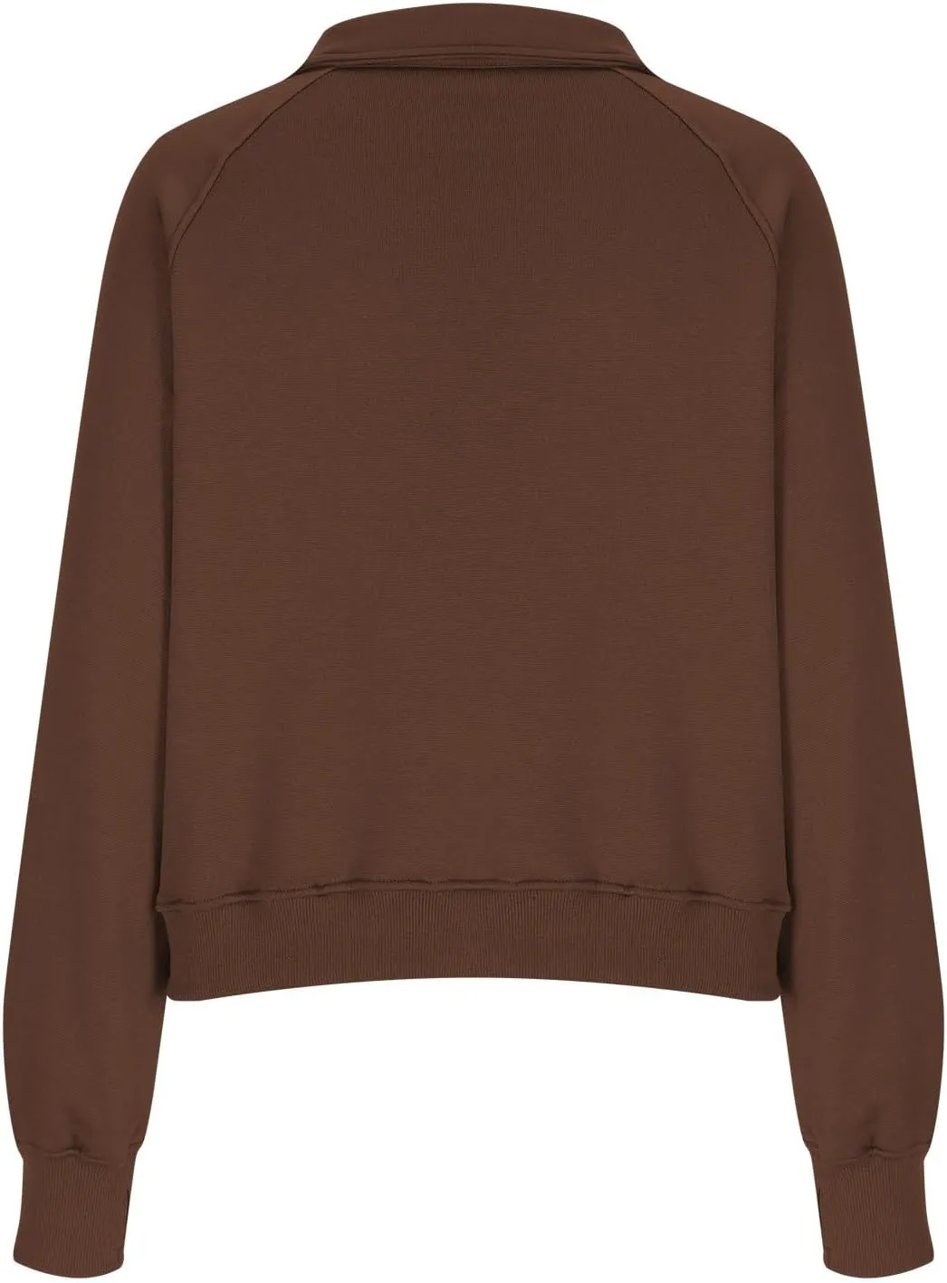 Half Zipper Sweatshirt for Women Stand Collar Fleece Pullover Top Solid Color Cropped T-Shirt Running Sports Blouse