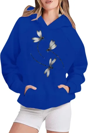 Hoodies & Sweatshirts for Women Oversized Graphic Track Shirts with Pockets Fashion Loose Fit Hooded Pullover Tops