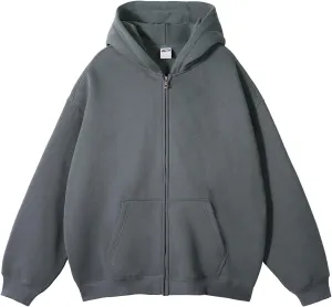 Hoodies for Men Full Zip Up Fleece Warm Thick Jackets Heavyweight Sherpa Lined Coat Hooded Sweatshirt with Zipper