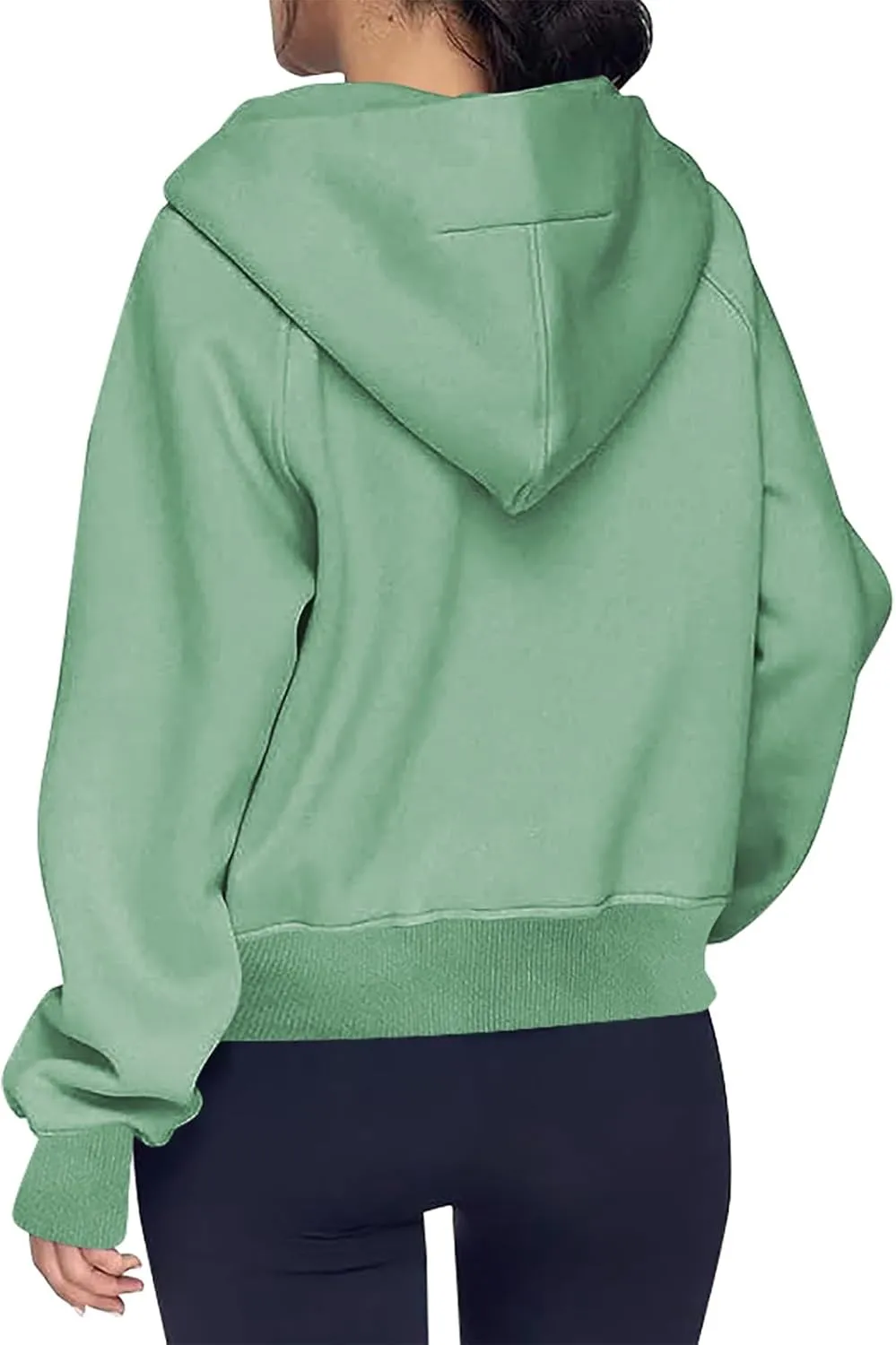 Hoodies For Women Half Zip Cropped Pullover Tops With Thumb Hole Fleece Quarter Zipper Hoodie 2024 Fall Y2k Outfits