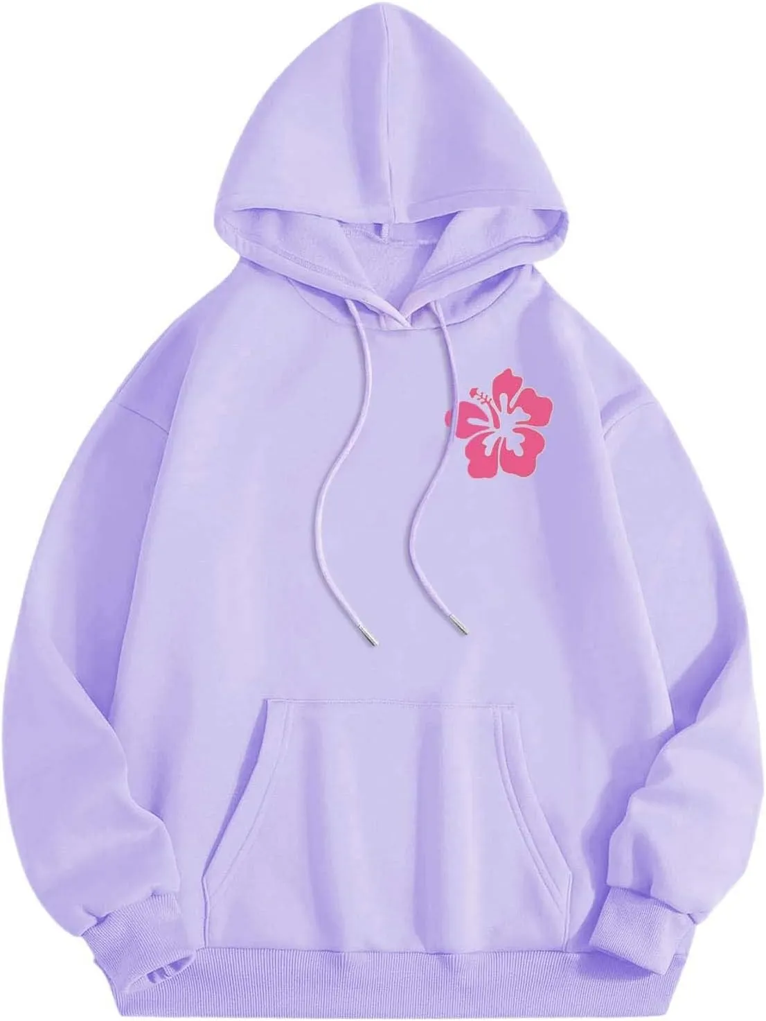 Hoodies Sweatshirt for Women Graphic Trendy Cute Y2K Clothes Girls Pullover Oversized Pink Palm Puff Preppy Hoodies