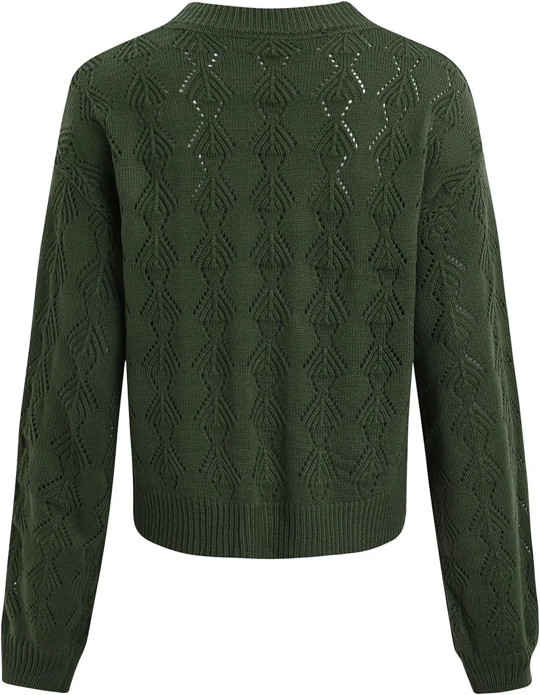 iLH Womens Cardigan 2024 Fall Lightweight Open Front Sweater V Neck Button Down Knit Outerwear Loose Crochet Jacket