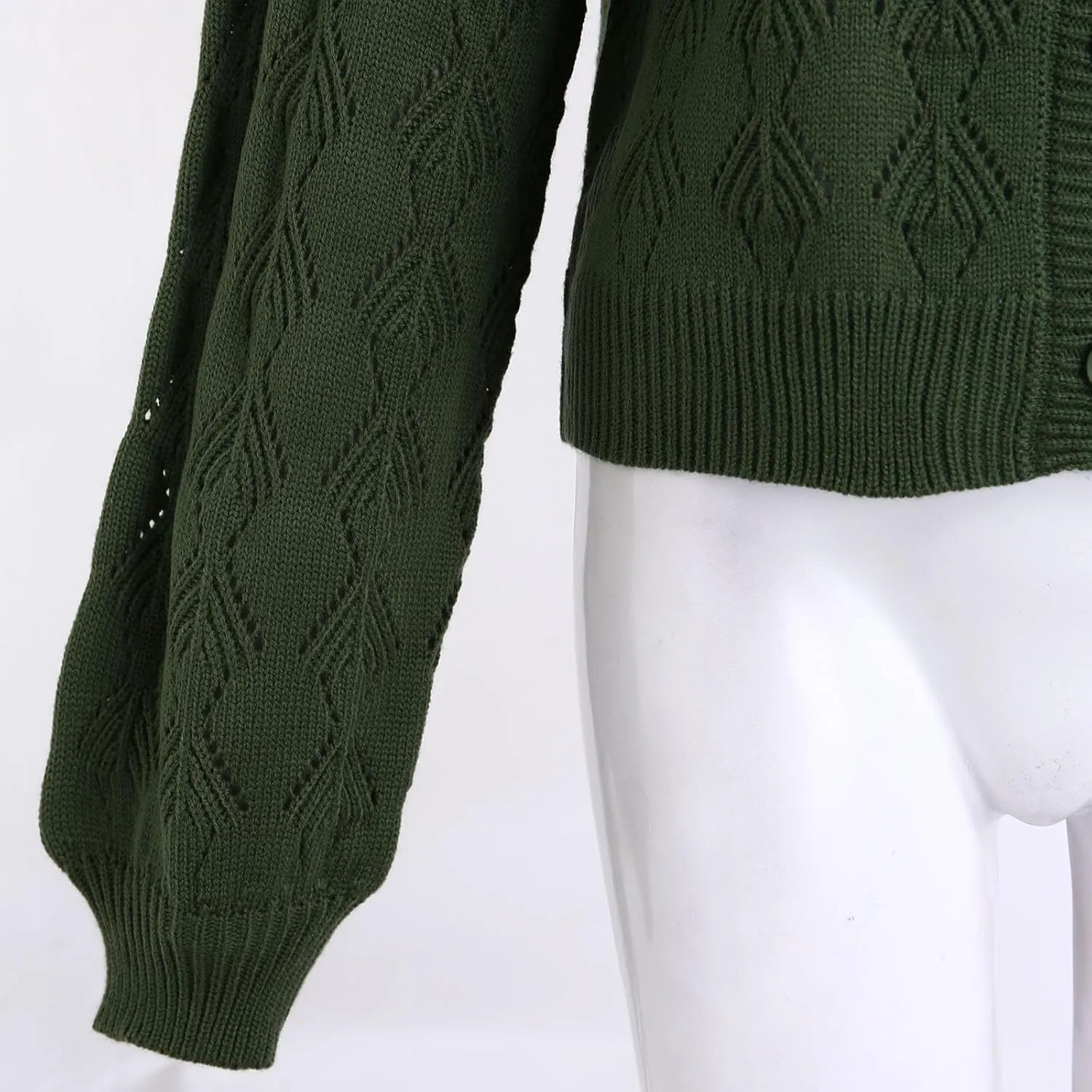 iLH Womens Cardigan 2024 Fall Lightweight Open Front Sweater V Neck Button Down Knit Outerwear Loose Crochet Jacket
