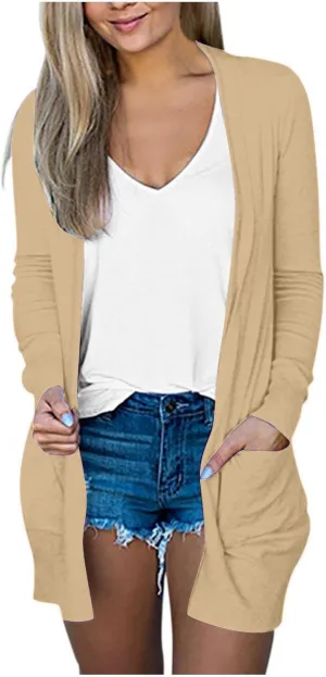 Ladies Long Sleeve Cardigan Loose Mid-Length Comfy 2025 Printed Slim Blouse Dressy Coat Tee Fashion with Pocket
