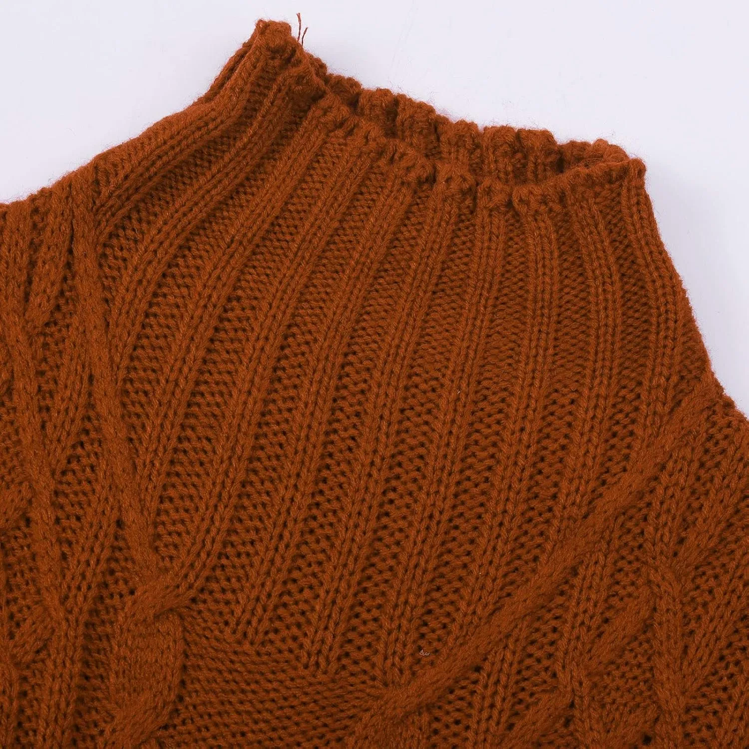 LCMTWX Oversized Sweater for Women Turtleneck Long Sleeved Knitted Sweater Round Neck Striped Women's Oversized Sweaters
