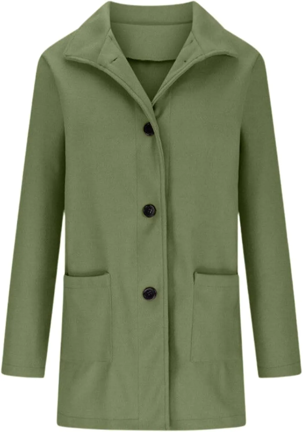 Long Coats for Women Winter Warm Stand Collar Breasted Wool Coats Wool Blend Peacoat Thicken Fashion Casual