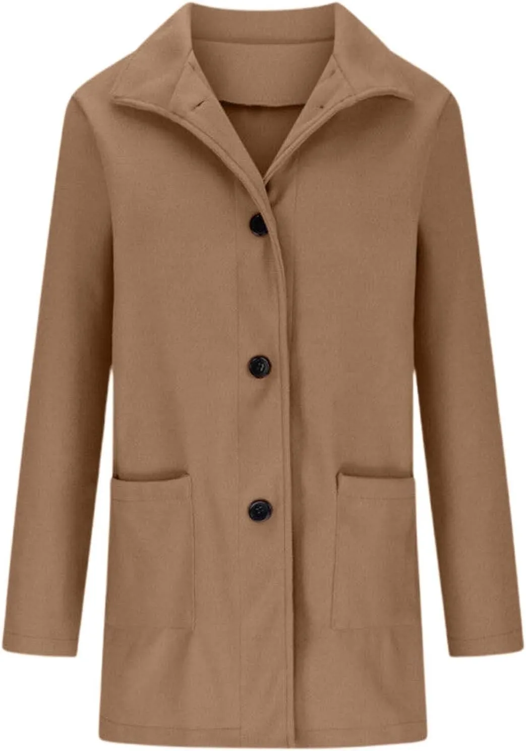 Long Coats for Women Winter Warm Stand Collar Breasted Wool Coats Wool Blend Peacoat Thicken Fashion Casual