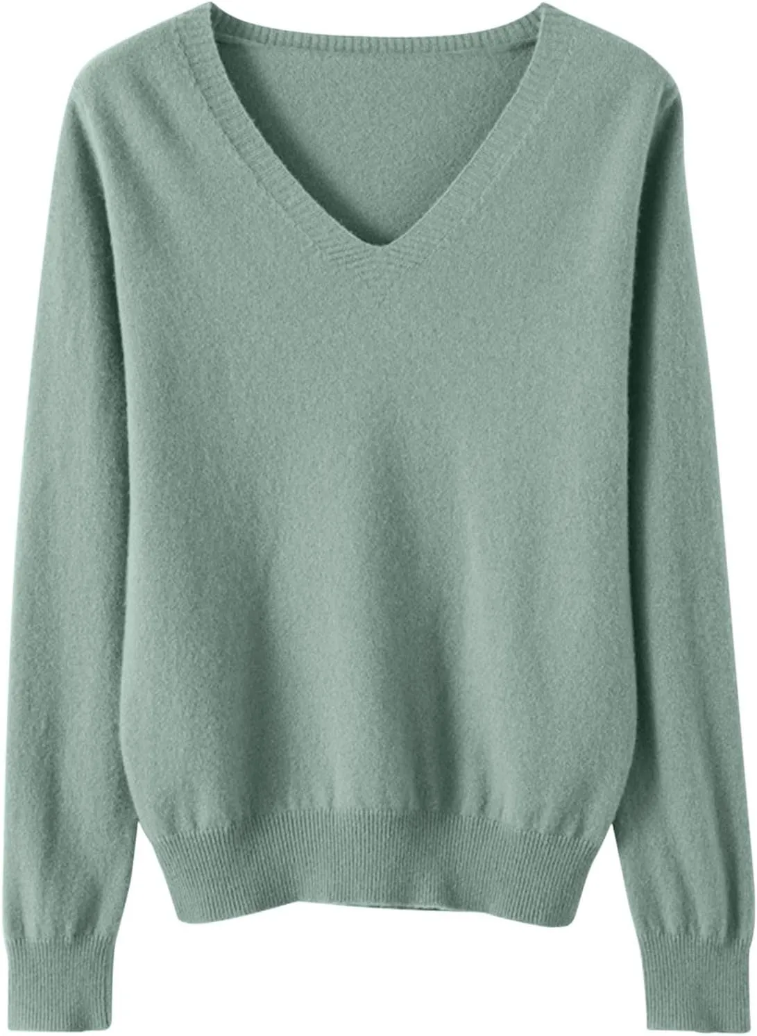 Long Sleeve Sweaters for Women Sexy v Neck Lightweight Knitted Sweater Tops Casual Loose Soft Pullover Jumper