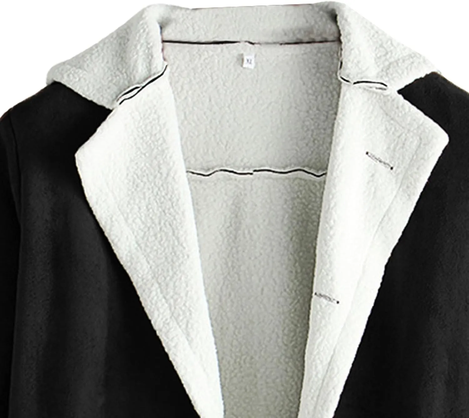 Maiyifu-GJ Mens Sherpa Lined PU Leather Coats Fur Collar Motorcycle Jackets Winter Windbreaker Trench Overcoat