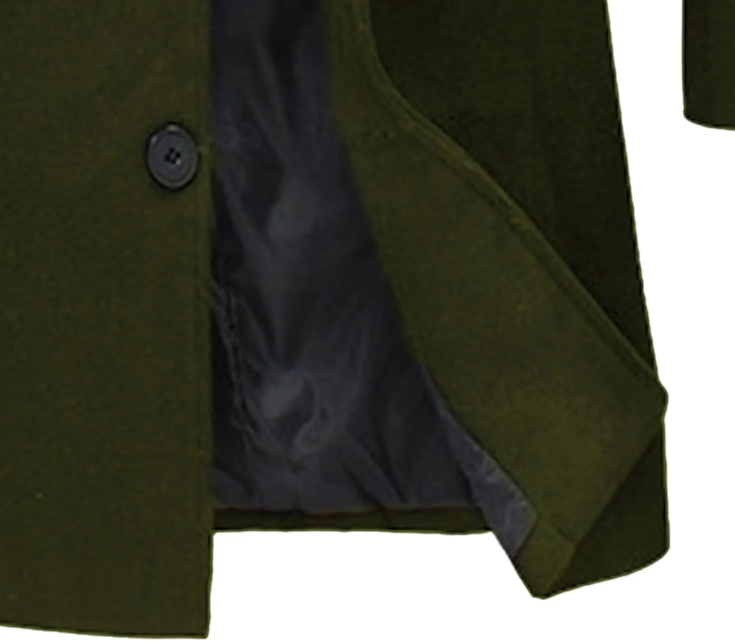 Maiyifu-GJ Mens Slim Fit Long Trench Coat Wool Blend Overcoat Warm Winter Single Breasted Coat Mid-Length Outerwear