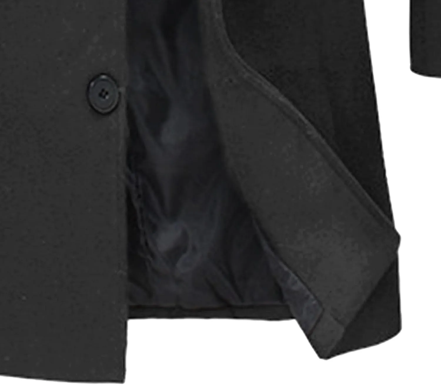 Maiyifu-GJ Mens Slim Fit Long Trench Coat Wool Blend Overcoat Warm Winter Single Breasted Coat Mid-Length Outerwear