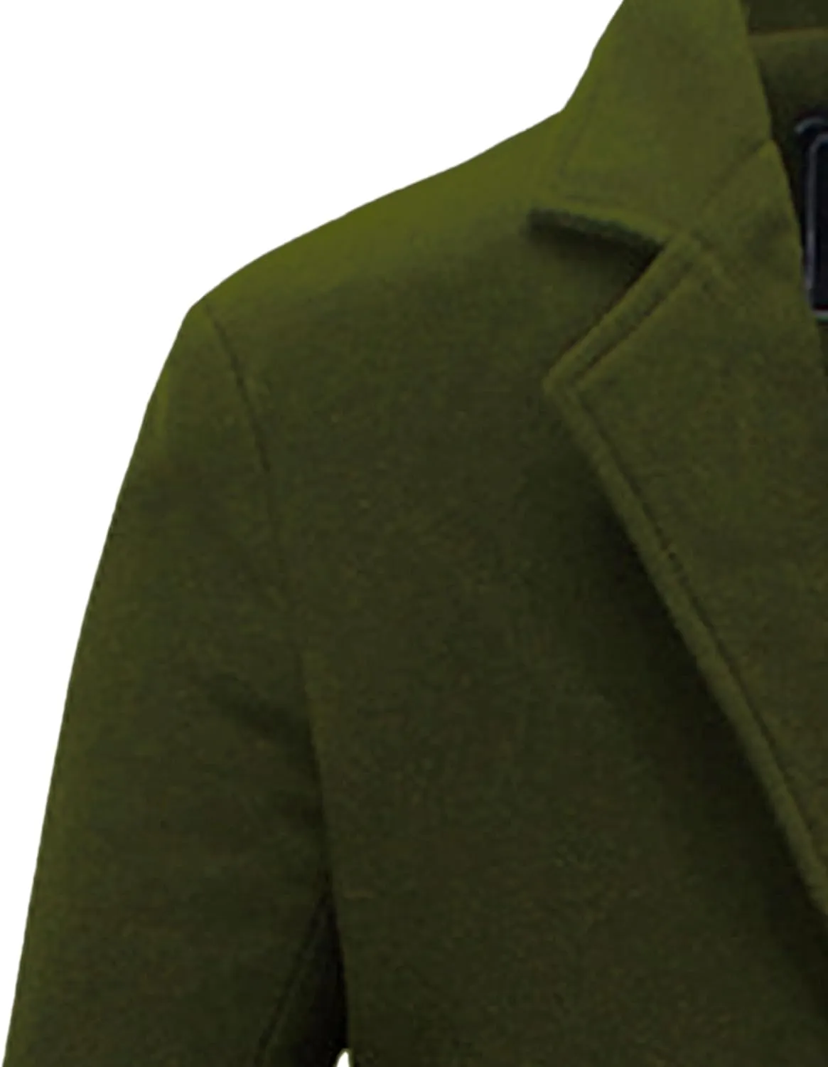 Maiyifu-GJ Mens Slim Fit Long Trench Coat Wool Blend Overcoat Warm Winter Single Breasted Coat Mid-Length Outerwear