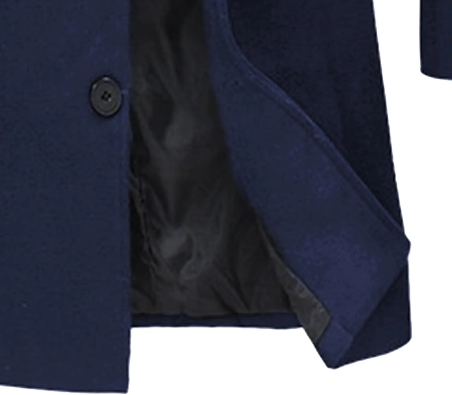 Maiyifu-GJ Mens Slim Fit Long Trench Coat Wool Blend Overcoat Warm Winter Single Breasted Coat Mid-Length Outerwear