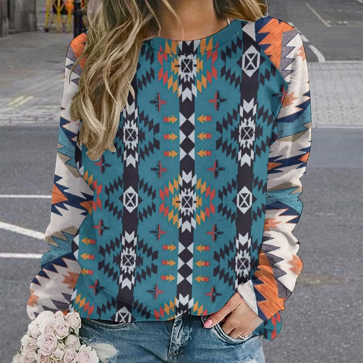 MARSVOVO Plus Size Pullover Sweatshirts For Women Graphic Loose Crewneck Long Sleeve Tops Casual Classic Outgoing Sweatshirt