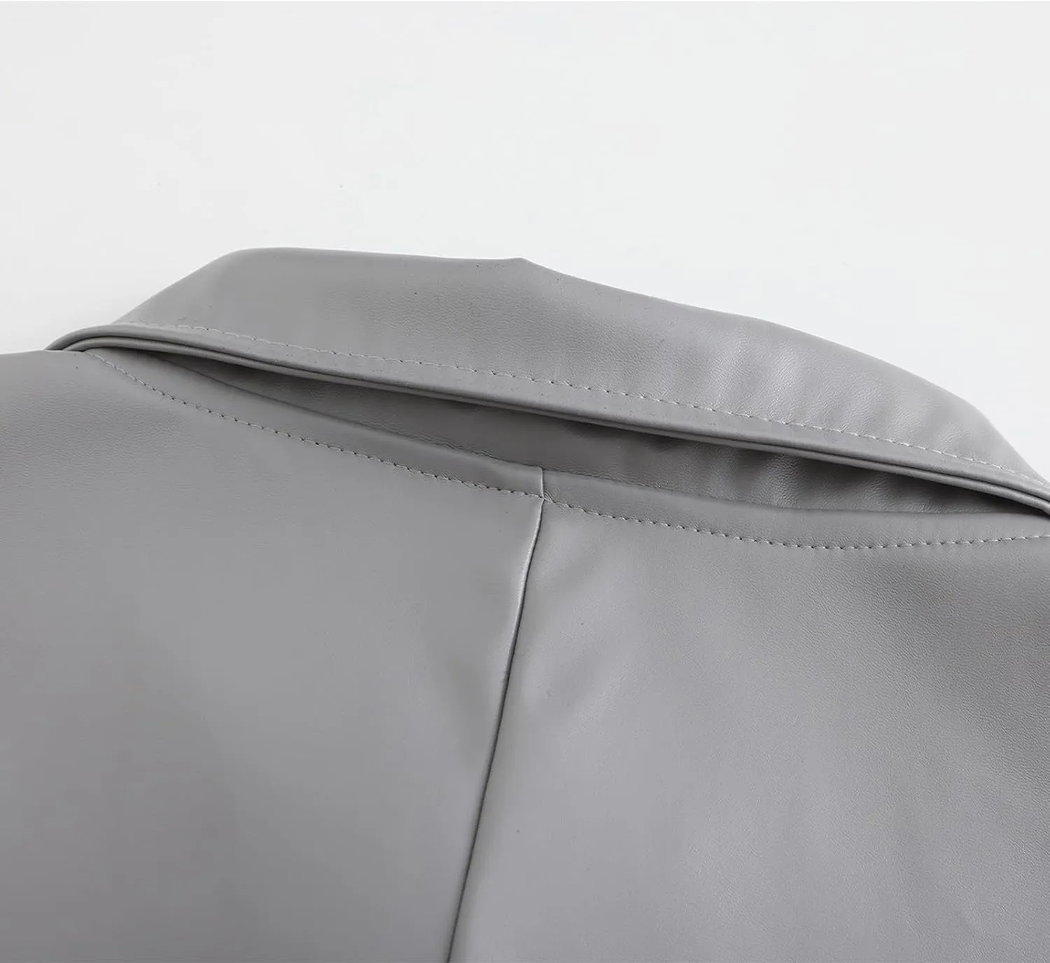 Men PU Leather Jacket Slim Fit Long Faux Leather Coats Winter Windproof Trench Coat Fashion Button Jacket Outerwear