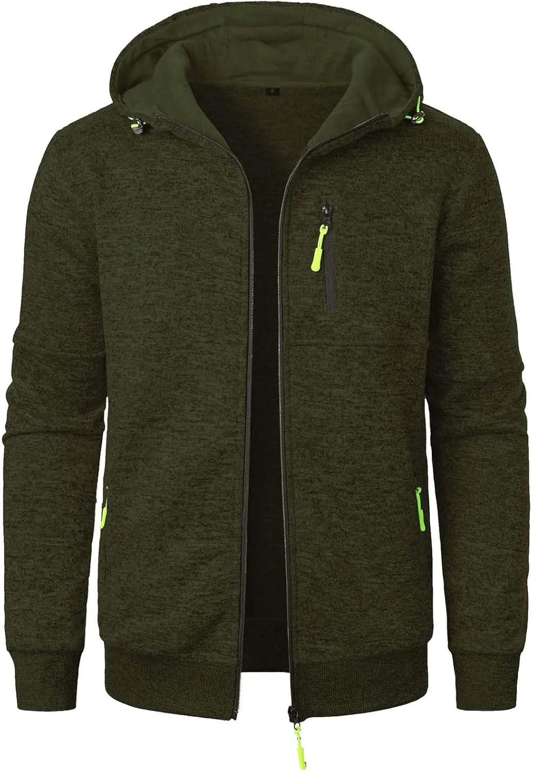 Men Sweatshirt Jacket, Casual Zipper Up Hoodies Jacket 2025 Fall Winter Novelty Outdoor Sport Outwear with Pokets