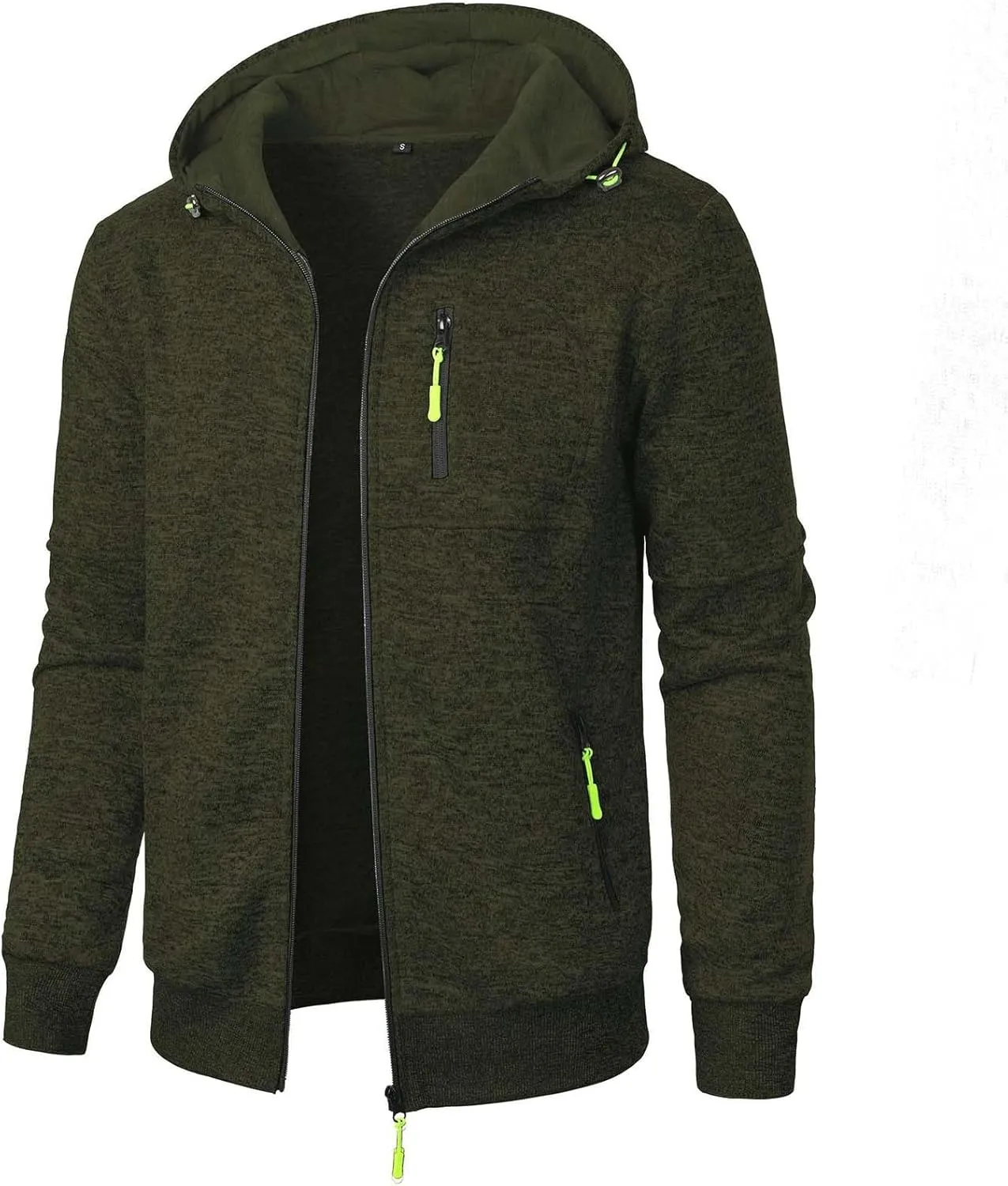 Men Sweatshirt Jacket, Casual Zipper Up Hoodies Jacket 2025 Fall Winter Novelty Outdoor Sport Outwear with Pokets