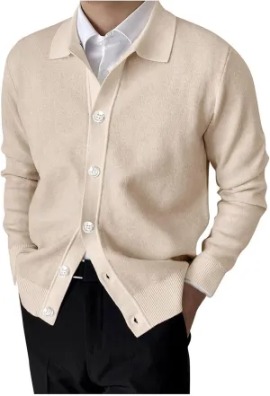 Mens Cable Knit Cardigan Sweater Shawl Collar Loose Fit Long Sleeve Casual Button Down Solid Color Cardigans Pockets