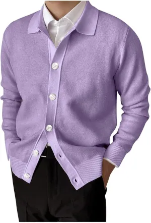 Mens Cable Knit Cardigan Sweater Shawl Collar Loose Fit Long Sleeve Casual Button Down Solid Color Cardigans Pockets