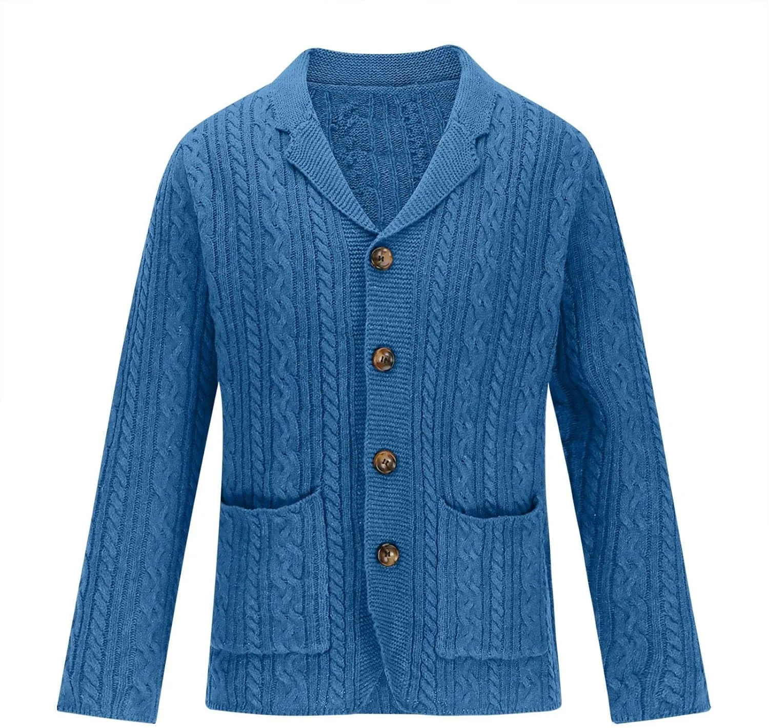 Men's Cable Knit Cardigan Sweaters Casual Button Down Sweaters Winter Knit Sweater Big and Tall Cardigan Sweaters