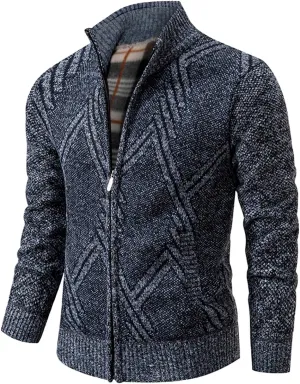 Mens Cardigan, Men's Cardigan Sweaters Casual Full Zip Sweaters Knitted Cardigan Winter Warm Jackets with Pockets