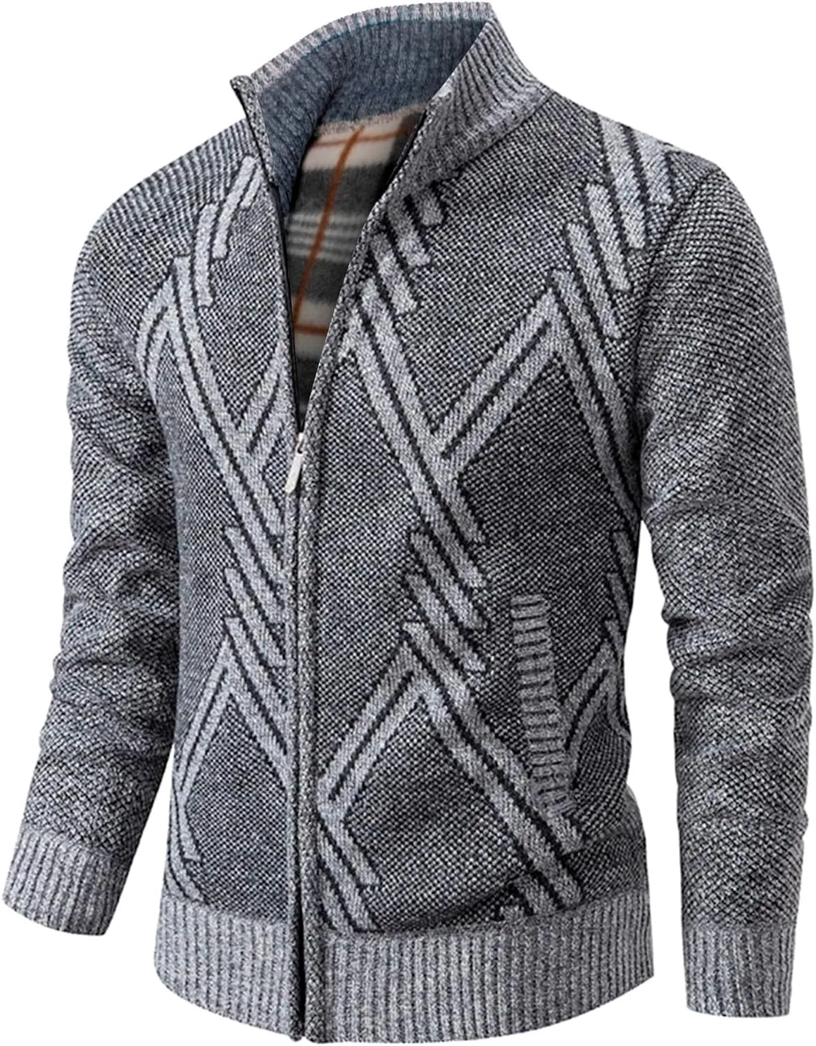 Mens Cardigan, Men's Cardigan Sweaters Casual Full Zip Sweaters Knitted Cardigan Winter Warm Jackets with Pockets
