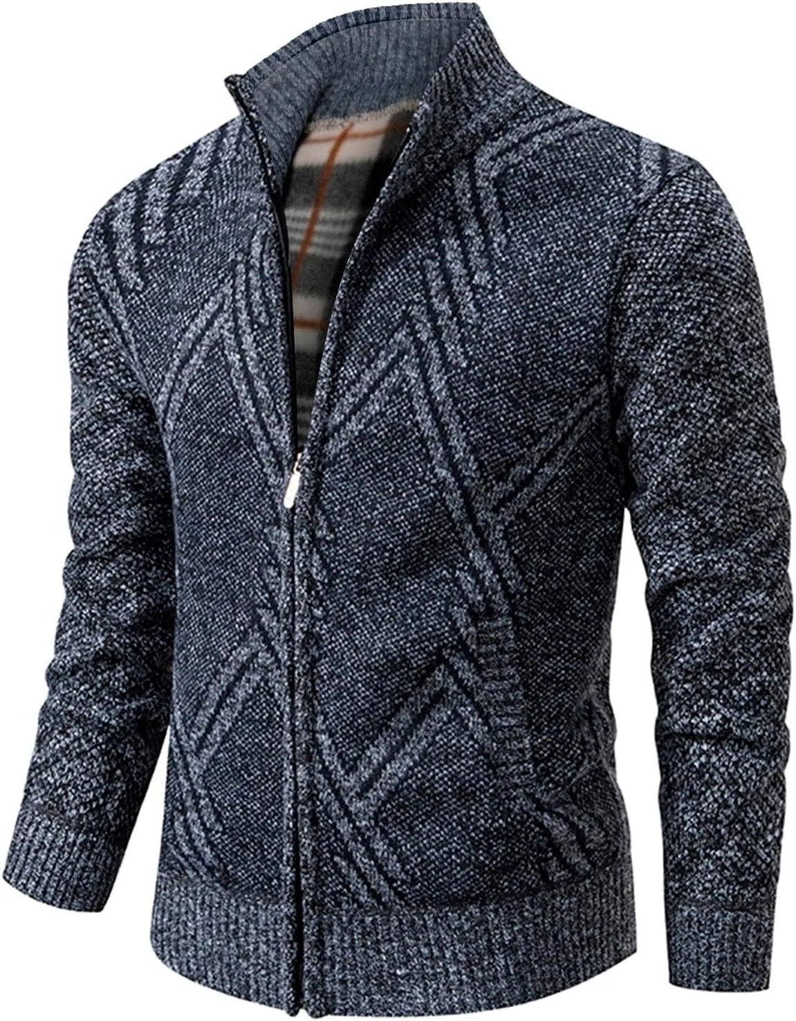 Mens Cardigan, Men's Cardigan Sweaters Casual Full Zip Sweaters Knitted Cardigan Winter Warm Jackets with Pockets
