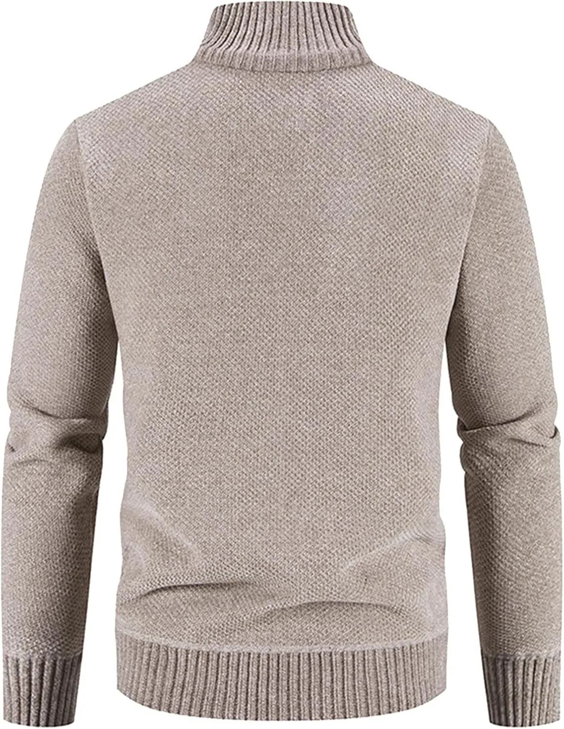 Mens Cardigan, Men's Full Zipper Cardigan Slim Fit Knitted Sweater Casual Stand Collar with Pockets