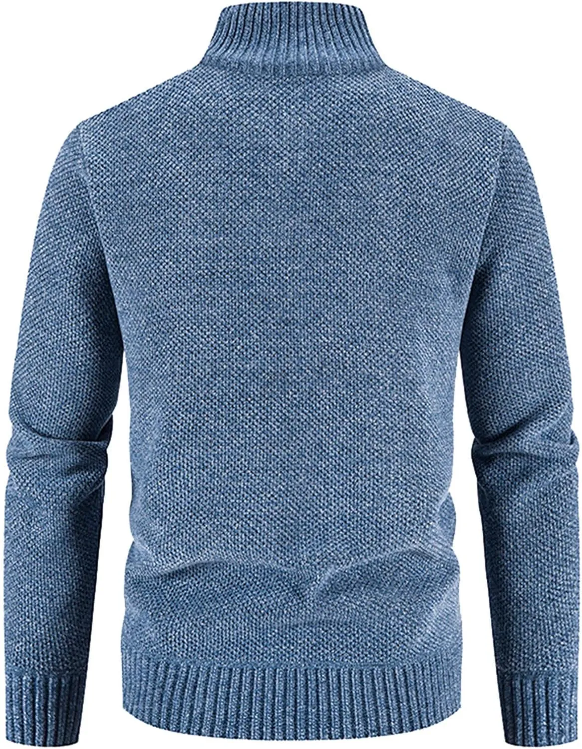 Mens Cardigan, Men's Full Zipper Cardigan Slim Fit Knitted Sweater Casual Stand Collar with Pockets