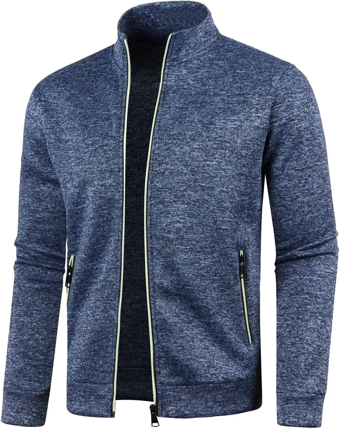 Mens Cardigan, Men's Sweaters Full Zip Slim Fit Thick Knitted Cardigan Casual Solid Sweaters Jacket with Pockets