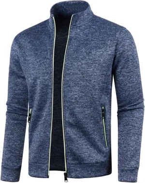 Mens Cardigan, Men's Sweaters Full Zip Slim Fit Thick Knitted Cardigan Casual Solid Sweaters Jacket with Pockets