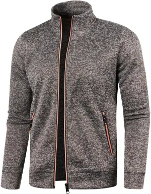 Mens Cardigan, Men's Sweaters Full Zip Slim Thick Knitted Cardigan Sweaters Solid Jacket Coats with Pockets