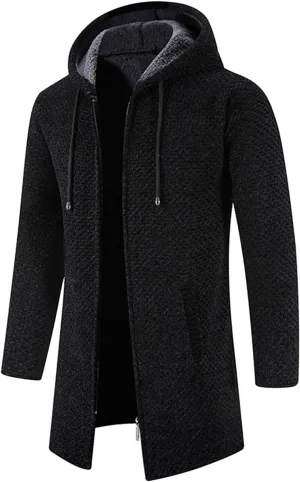 Mens Cardigan, Men's Sweaters Full Zip Slim Thick Knitted Cardigan Sweaters Solid Thick Jackets with Pockets
