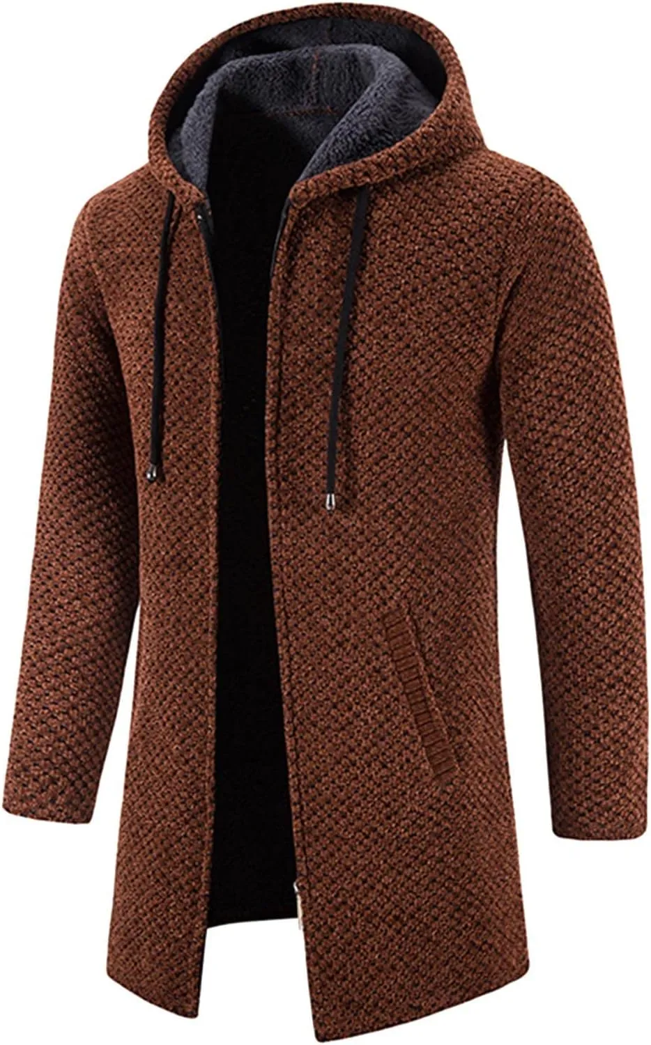 Mens Cardigan, Men's Sweaters Full Zip Slim Thick Knitted Cardigan Sweaters Solid Thick Jackets with Pockets