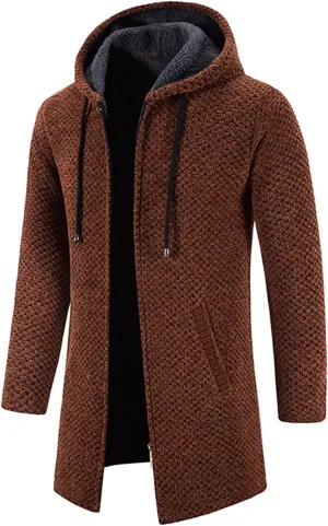 Mens Cardigan, Men's Sweaters Full Zip Slim Thick Knitted Cardigan Sweaters Solid Thick Jackets with Pockets