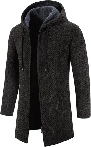 Mens Cardigan, Men's Sweaters Full Zip Slim Thick Knitted Cardigan Sweaters Solid Thick Jackets with Pockets