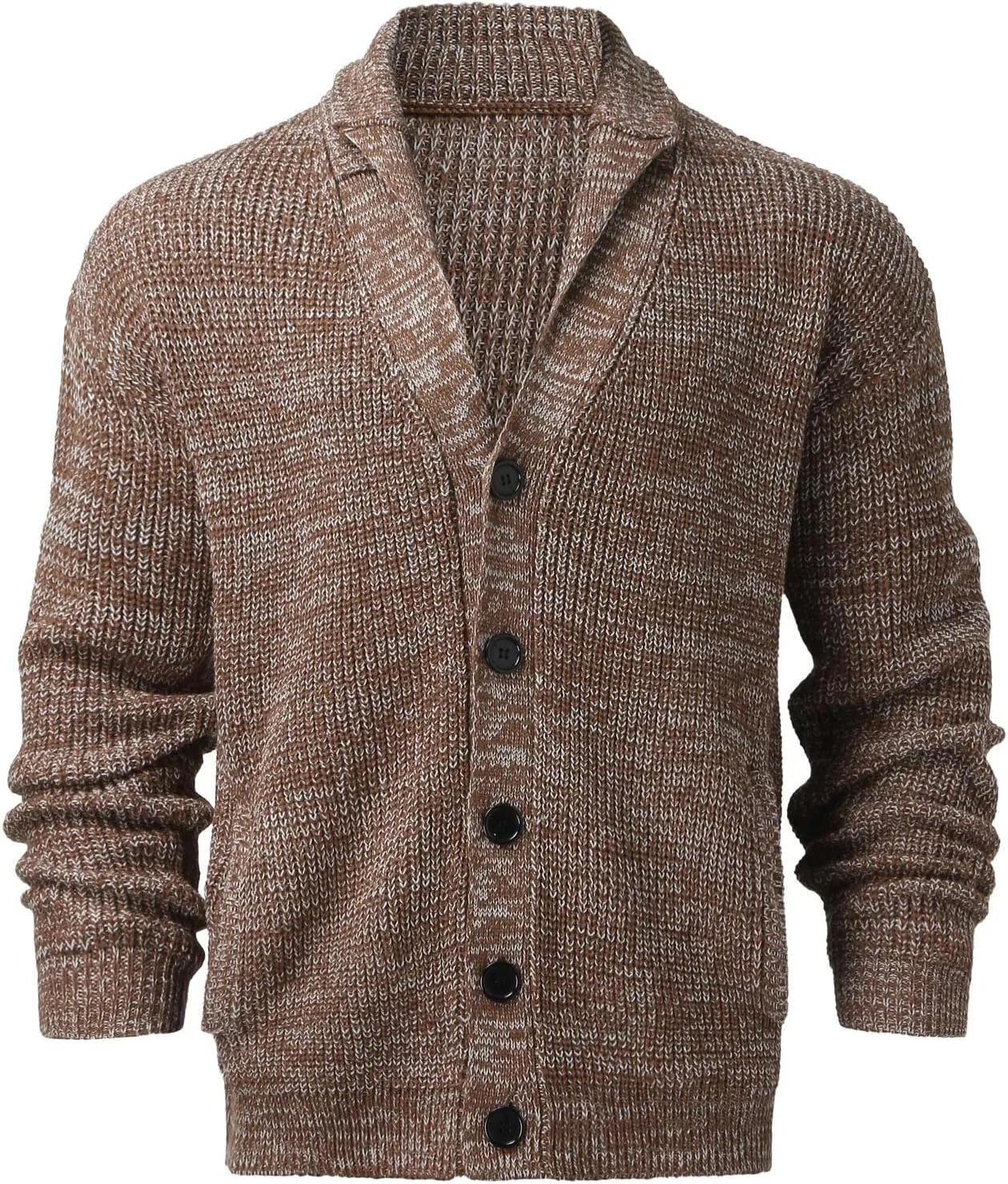 Men's Cardigan Sweater Cable Knit V Neck Button up Sweaters Ribbed Cardigan Sweater Classic Sweaters with Pockets