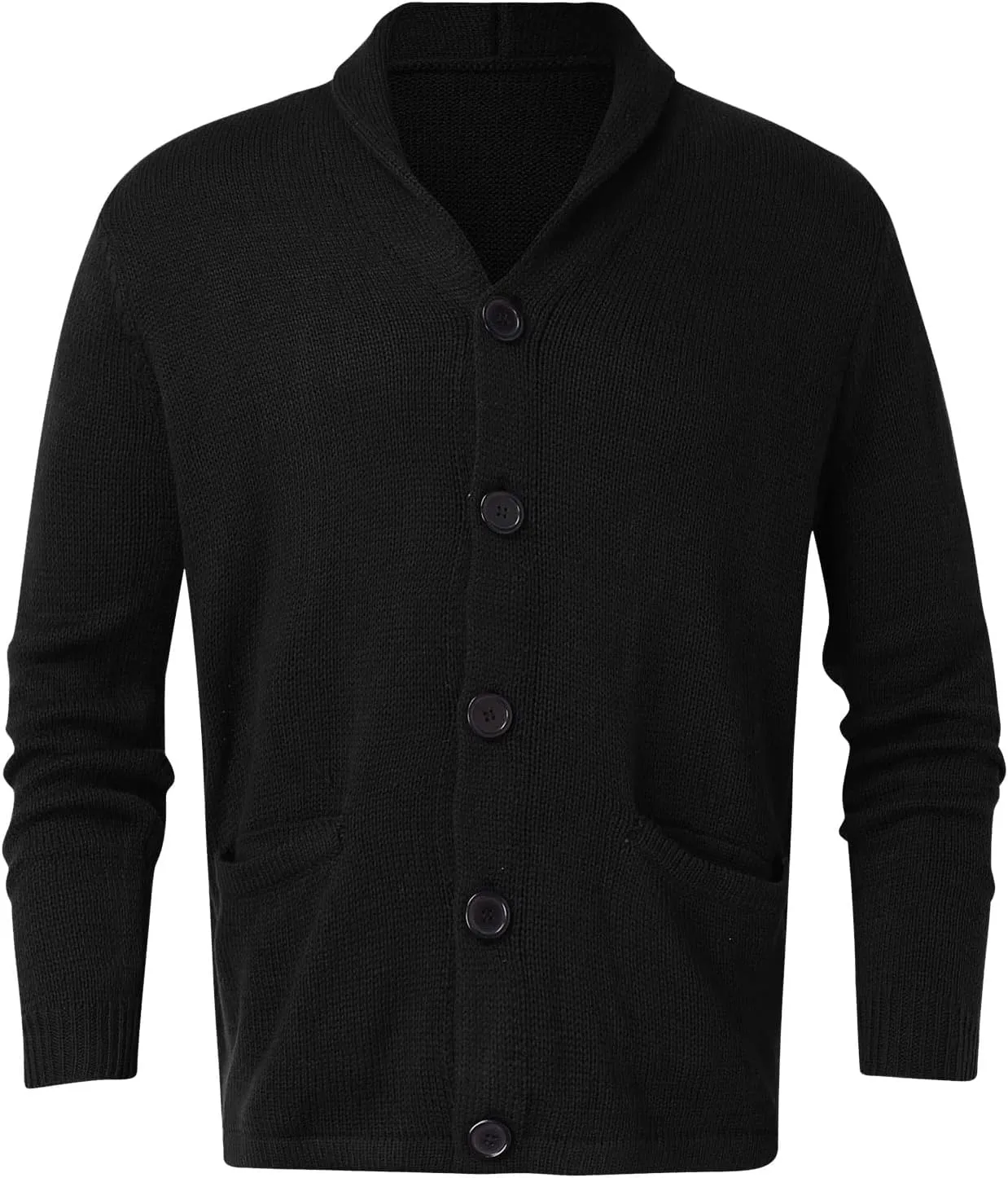 Men's Cardigan Sweater Long Sleeve Wool Blend Casual V Neck Button Down Knitted Sweater with Pockets