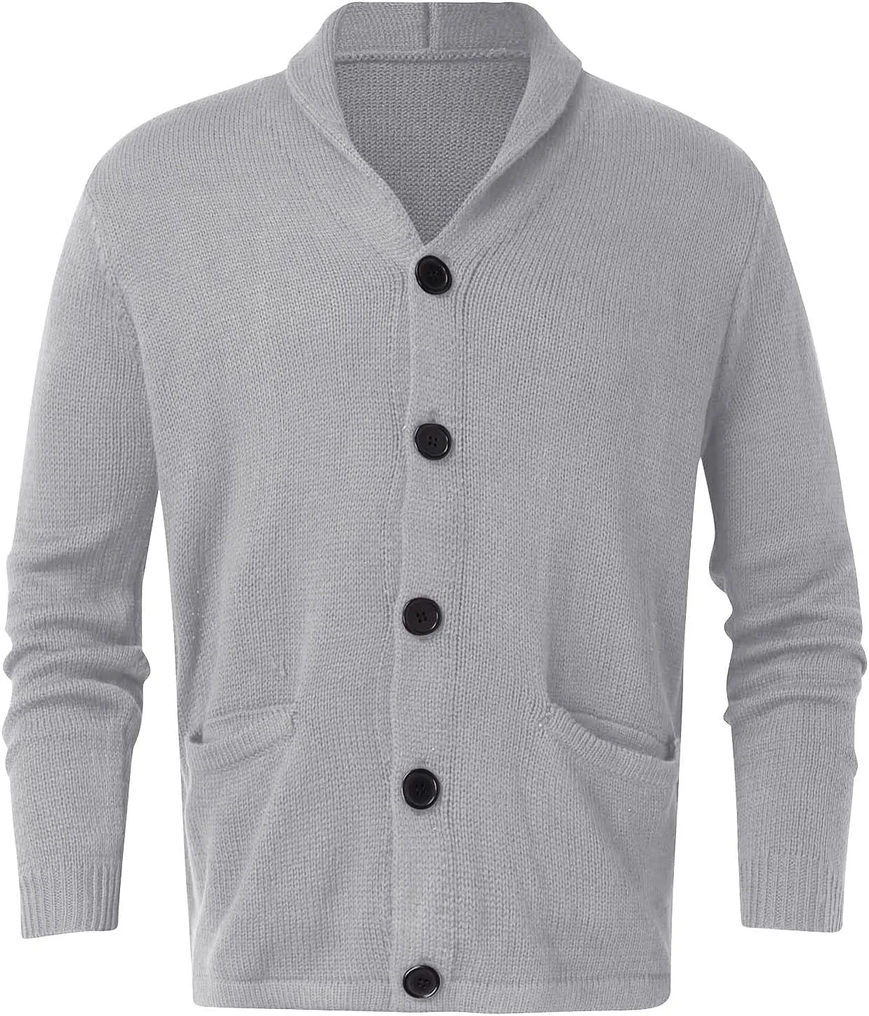 Men's Cardigan Sweater Long Sleeve Wool Blend Casual V Neck Button Down Knitted Sweater with Pockets