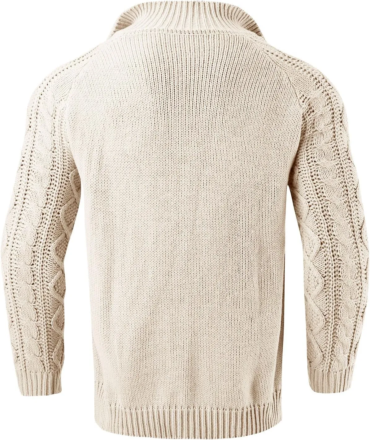 Men's Cardigan Sweater Stand Collar Button Down Pullover Long Sleeve Twist Textured Knitwear Solid Color Fall Sweater