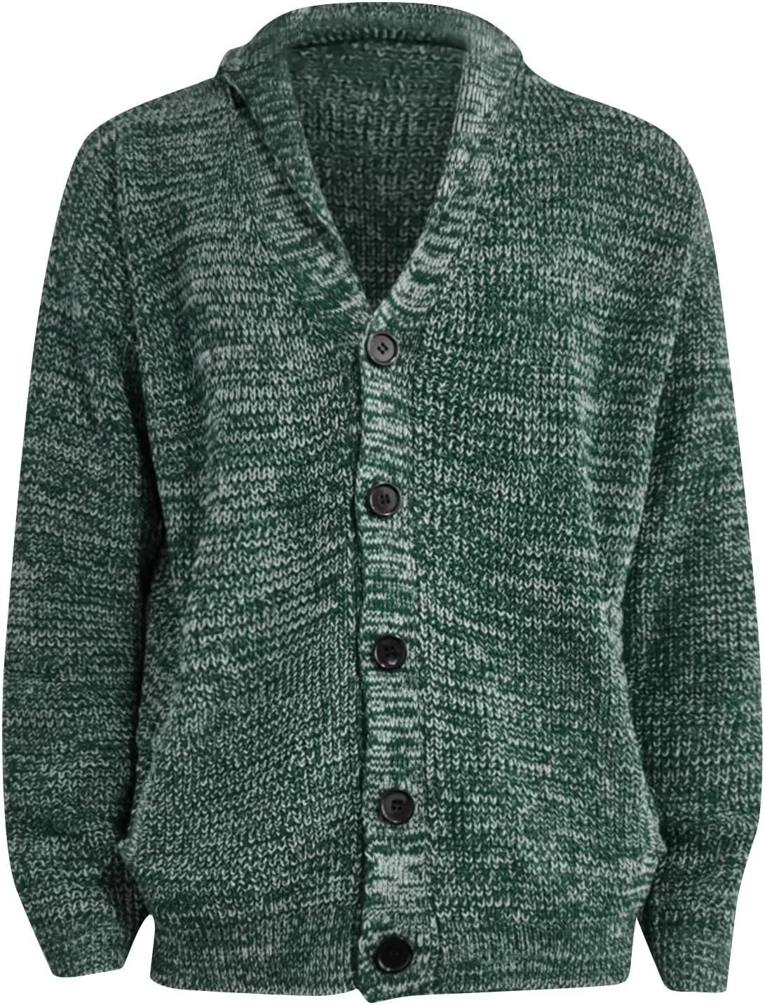 Mens Cardigan Sweater Stylish Casual Shawl Collar Cardigans Retro Cable Knitted Button Up Cardigan Sweaters