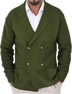 Men's Cardigan Sweaters with 4 Button Lightweight Casual V Neck Long Sleeve Slim Fit Knitted Sweater with Pockets