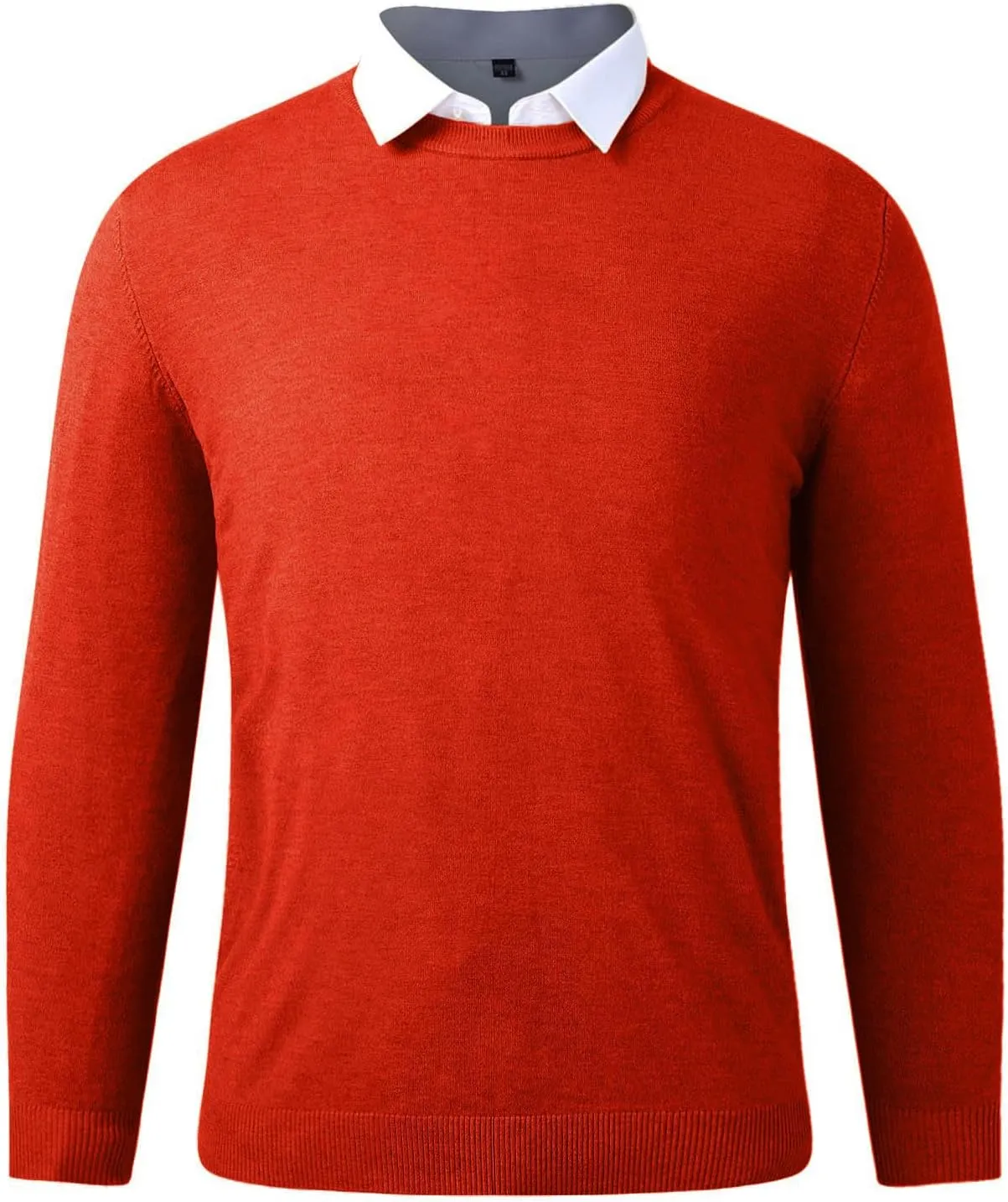 Men's Cashmere Sweater O-Neck Pullovers Knit Sweater Tops Long Sleeve Jumpers Casual Vintage Solid Cardigan Pullover