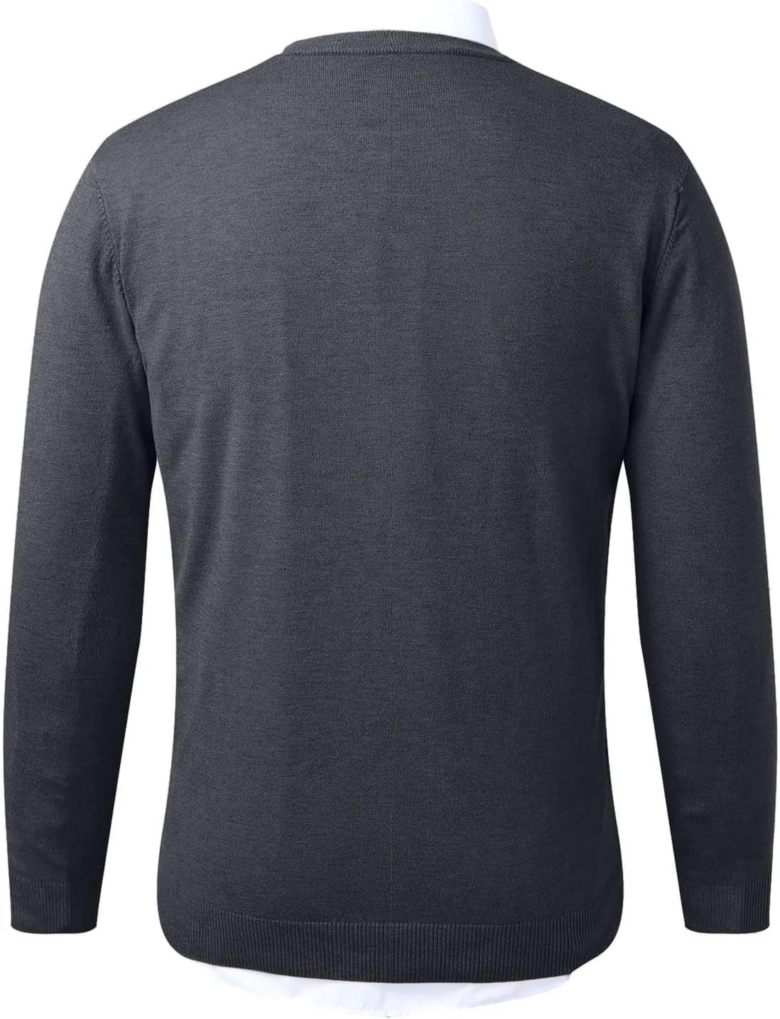 Men's Cashmere Sweater O-Neck Pullovers Knit Sweater Tops Long Sleeve Jumpers Casual Vintage Solid Cardigan Pullover