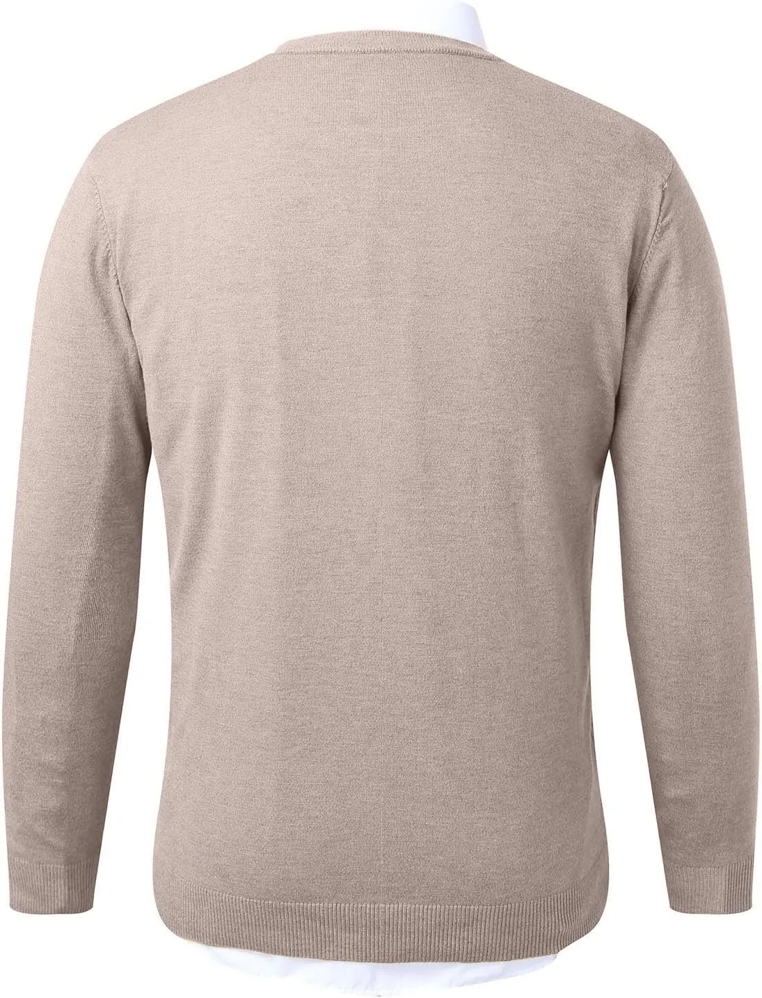Men's Cashmere Sweater O-Neck Pullovers Knit Sweater Tops Long Sleeve Jumpers Casual Vintage Solid Cardigan Pullover