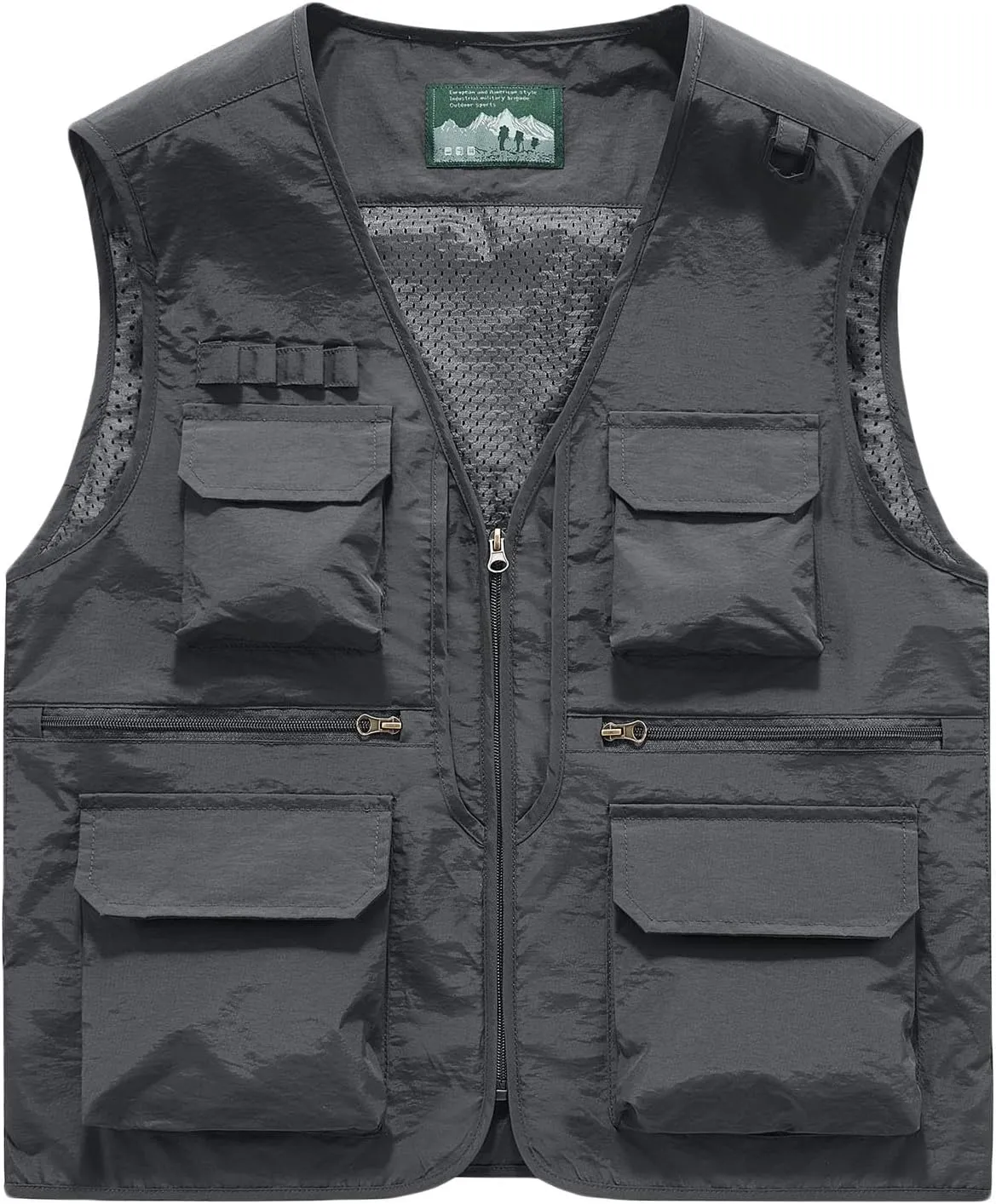 Men's Casual Lightweight Outdoor Vest Fishing Work Utility Safari Travel Photo Cargo Vest Jacket with Multi Pockets