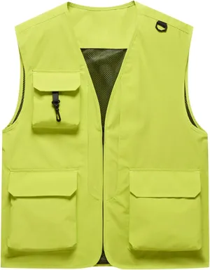 Men's Casual Travel Cargo Vest Outdoor Fishing Work Safari Waistcoat Sleeveless Utility Multi Pockets Hiking Jackets
