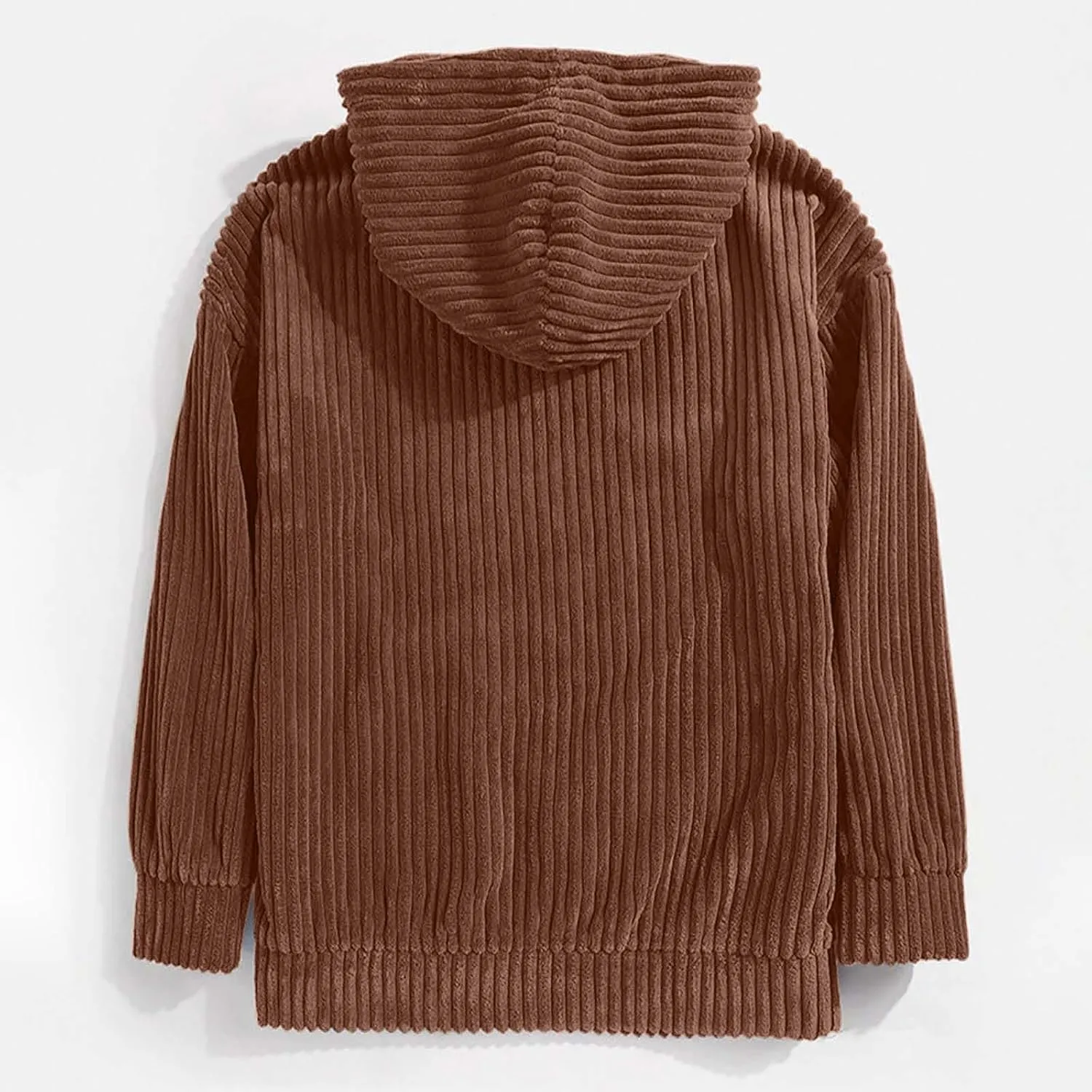 Men's Fall and Winter Hoodies 2024 Casual Long Sleeve Ribbed Knit Solid Sweatshirts Soft Pullover Tops with Pockets