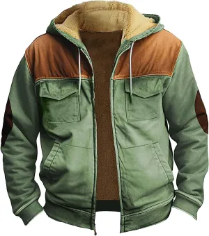Men's Fashion Sweatshirts Coats Long Sleeve Zipper Hooded Classic Trendy Coat Hiking Travel for Men